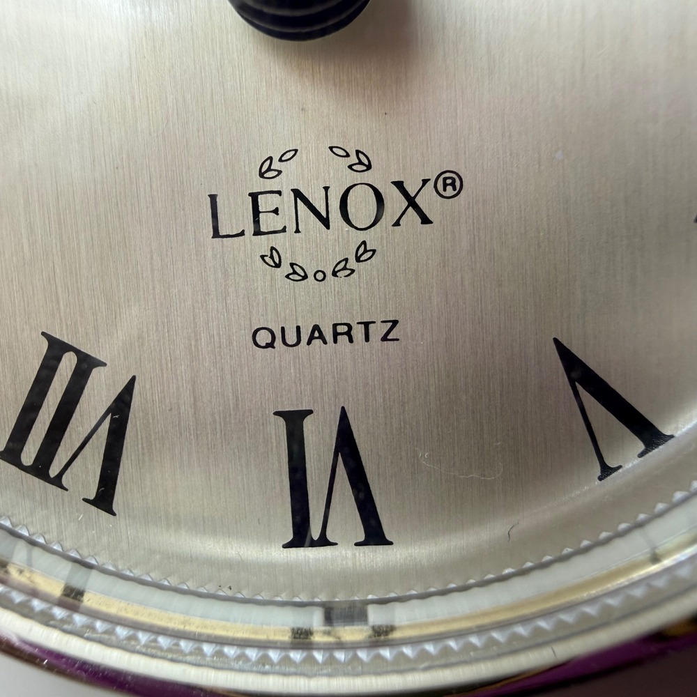 Rosebud Collection Lenox Quartz Heart Shape Clock Roses Ivory Gold Trim WORKS - Picture 4 of 9